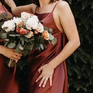 Revelry Steph Satin Dress Cinnamon Rose Unaltered Size 2!